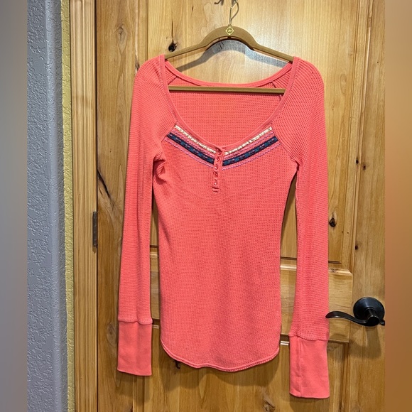 Free People Tops - So Blessed Sale| We the Free orange Thermal Henley Free People